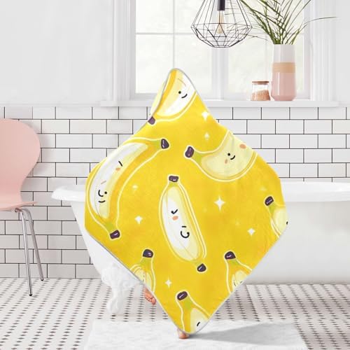 PaChyLuu Cute Bananas Baby Hooded Towel 35x35 Inch