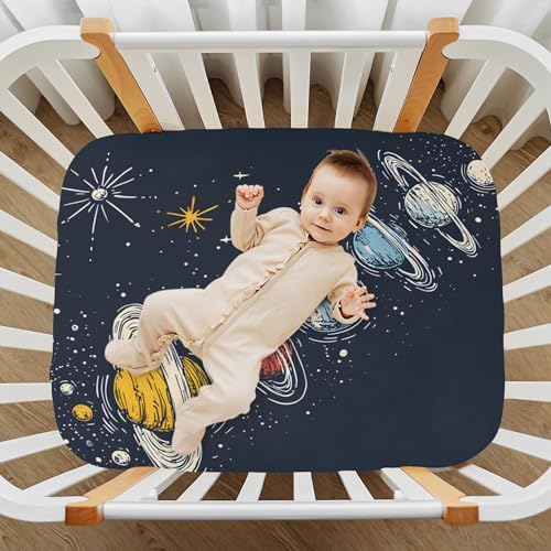 Qilmy Solar System Crib Sheet for Baby