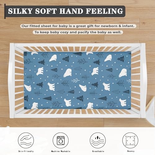 Streeyiu Polar Bears Crib Sheets 52x28x8 In