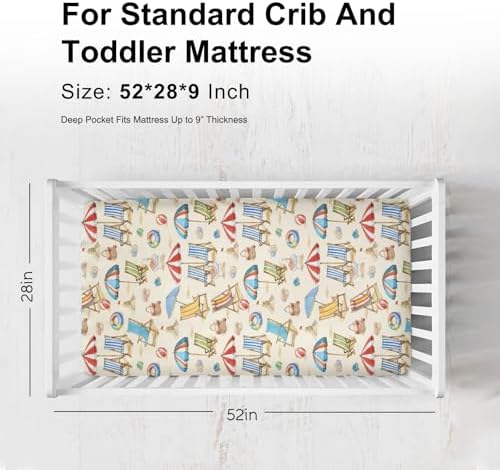 KASTLEE Beach Days Fitted Crib Sheets 52x28