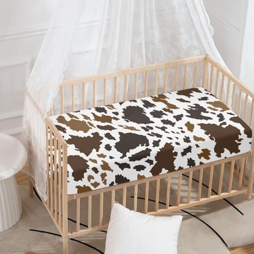 Cow Print Fitted Crib Sheet 28x52 for Toddler Bed