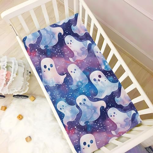 Qilmy Ghosts Fitted Crib Sheet Soft and Breathable for Baby