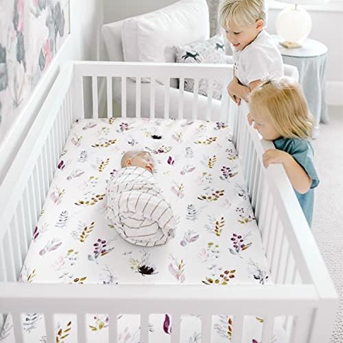 GRSSDER 100 Cotton Muslin Crib Sheet 52x28 1