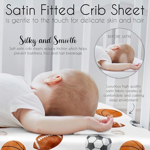 Sweet Jojo Designs Sports Themed Satin Crib Sheet