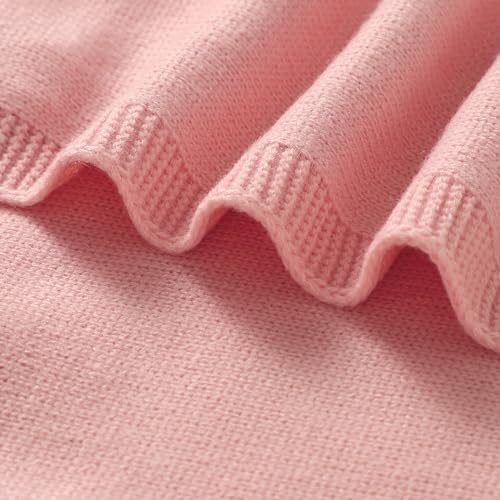 DovFanny Soft Cotton Baby Swaddle Blanket with Handmade Flowers