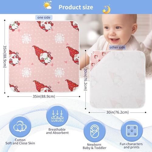 Cute Christmas Gnomes Baby Hooded Towel 35x35 Inch