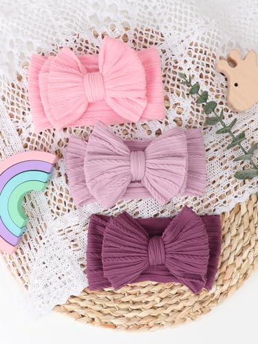DRESHOW BQUBO 3 Pack Baby Headbands with Bows