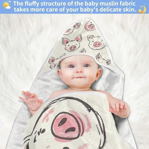 PaChyLuu 30x30 Inch Baby Hooded Towel Soft Cotton for Newborns