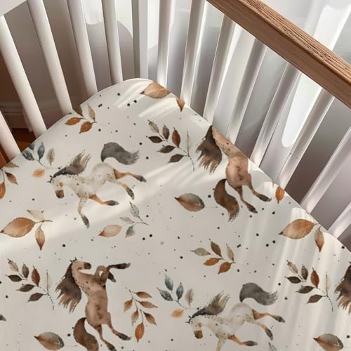 KuphiL10C Farm Animals Horse Baby Crib Sheet 28x52