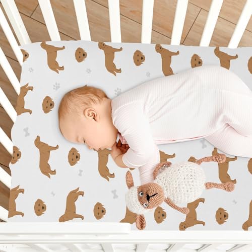 KICPOAY Labrador Retriever Crib Sheet 52x28in