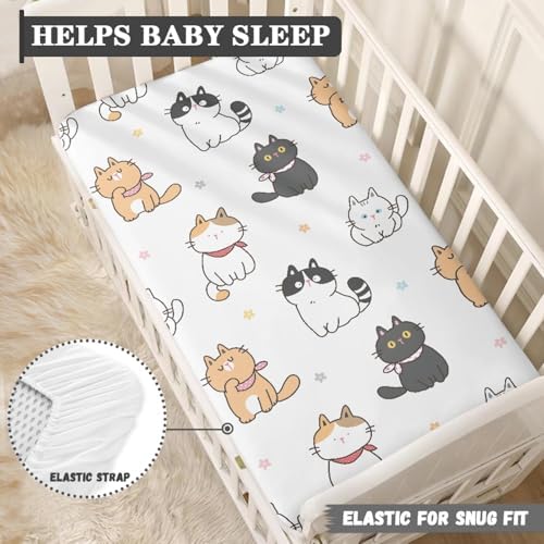 Winpema Cat Flower Fitted Crib Sheet 28x52