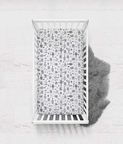 Bacati 2 Pack Woodlands Bears Crib Sheets Beige Grey