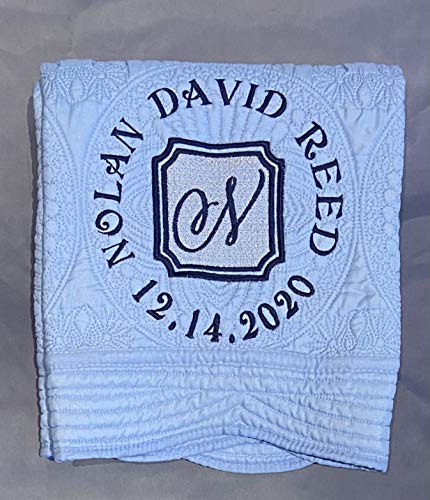 Personalized Baby Blanket with Monogram for Boys Girls