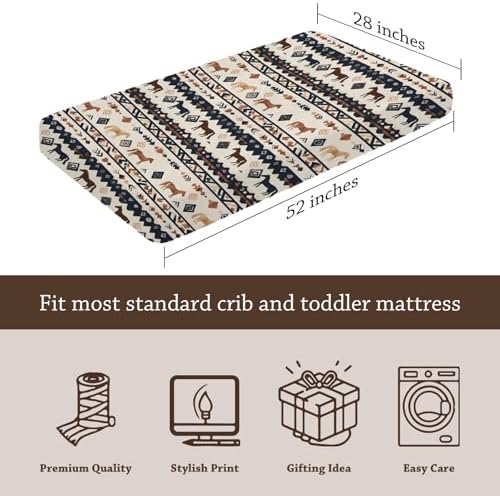 Native American Horse Crib Sheet - 28x52