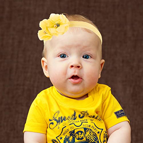 DECHOUS 6Pcs Flower Headbands for Baby Hair Ties