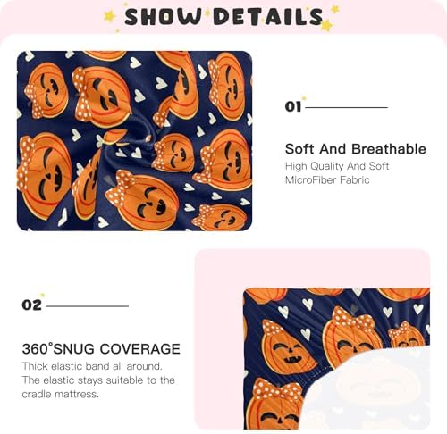 Qilmy Halloween Pumpkins Crib Sheet for Baby 1