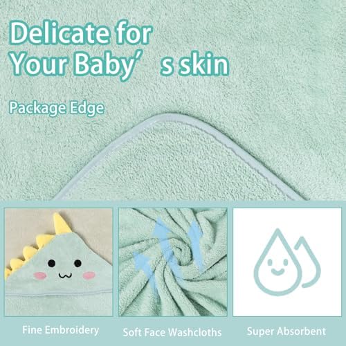 SEVDO 2Pcs Baby Hooded Towel Newborn Toddler Bath Towels