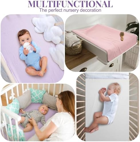 Newwiee 3 Pcs Muslin Crib Sheets Cotton Soft Fitted Baby Bedding