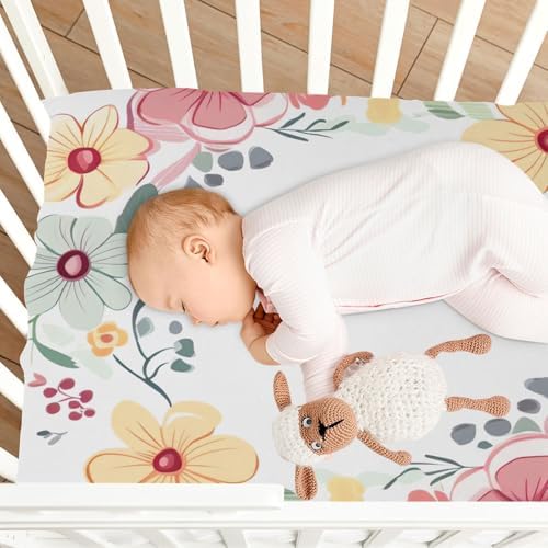 Wajiw Crib Sheets Soft Breathable Fitted 28x52In 1