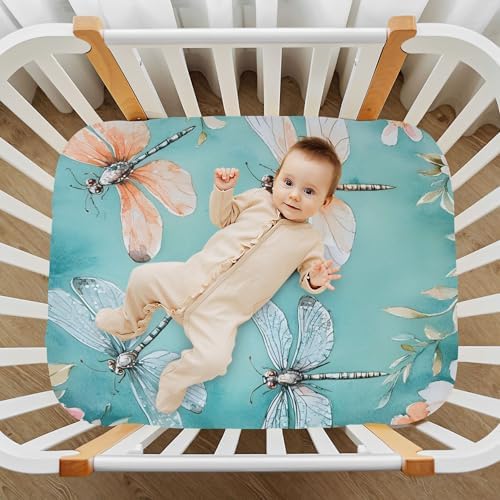 Qilmy Dragonflies Fitted Crib Sheet for Baby
