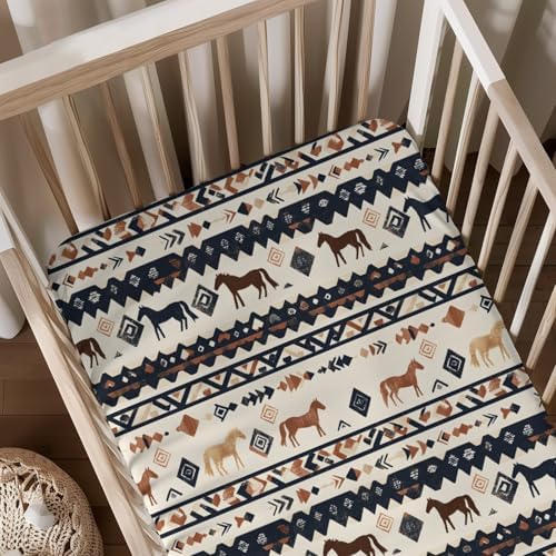 Native American Horse Crib Sheet - 28x52