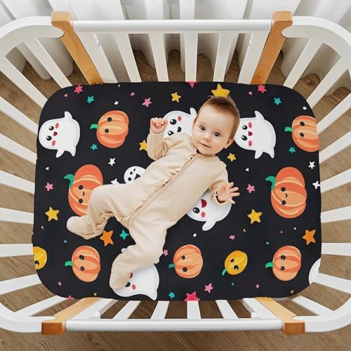 Qilmy Ghost Pattern Fitted Crib Sheet for Boys and Girls