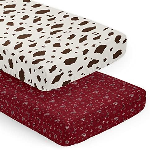 Sweet Jojo Designs Cow and Bandana Print Crib Sheet Set