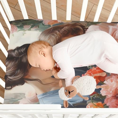 Wajiw Mothers Day Crib Sheets Soft Breathable Fitted 28x52In