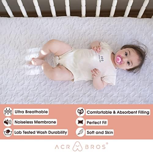 Baby Waterproof Crib Mattress Pad Sheets - 2-Pack Quilted Toddler Protector
