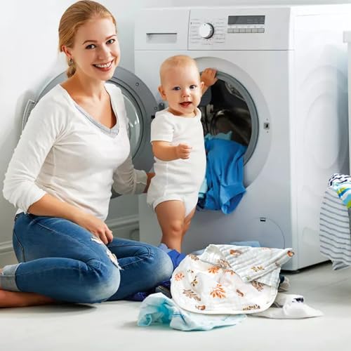 Zainpe 4Pcs Muslin Baby Hood Towel Set Leaves Pattern