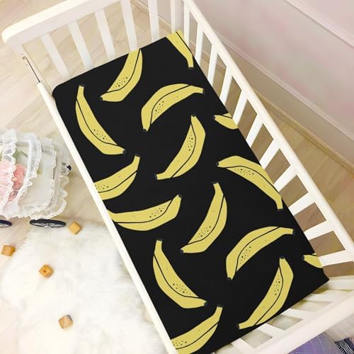 KICPOAY Tropical Banana Doodle Crib Sheets