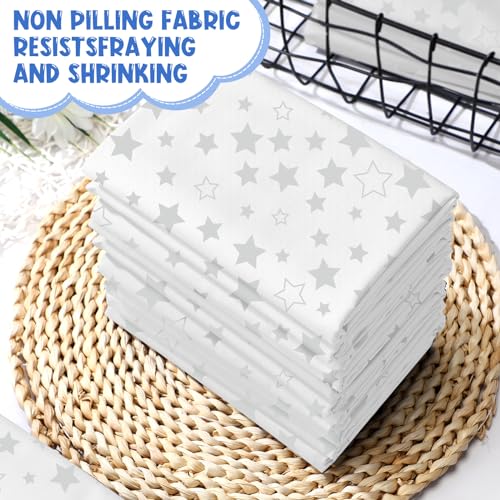 Peryiter 12 Pcs Crib Sheets with Star Pattern and Elastic Loops