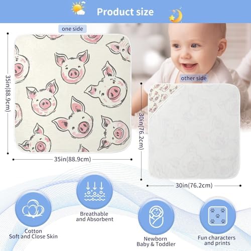 PaChyLuu 30x30 Inch Baby Hooded Towel Soft Cotton for Newborns