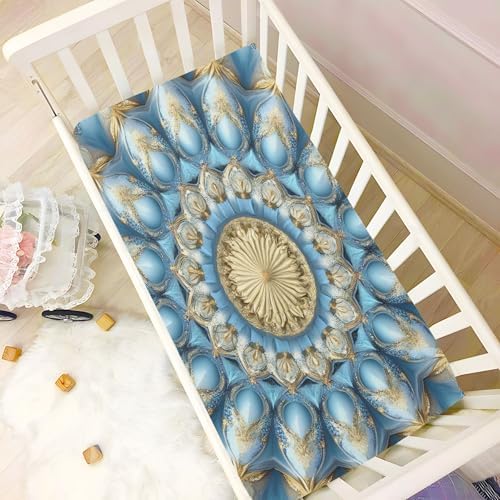 Qilmy Mandala Crib Sheet for Baby Soft Breathable 28 x 52 in