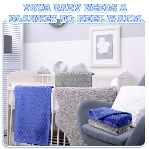 Chumia 4 Pcs Flannel Baby Blanket Set