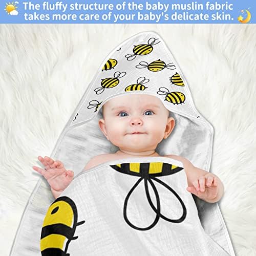 Kigai Flying Bumble Bees Baby Hooded Towel