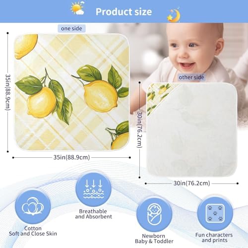 BOESI Graffiti Lemon Baby Bath Towel 35x35 Inches