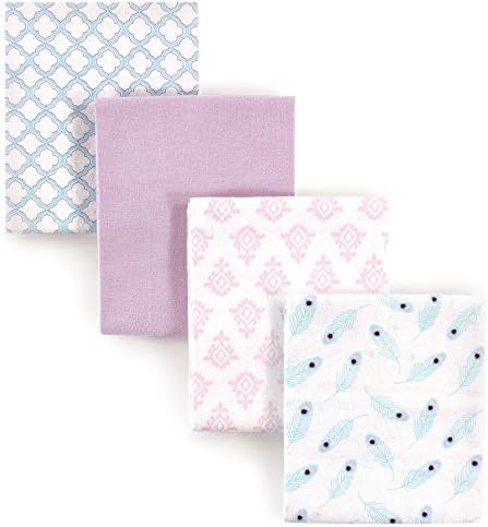 Hudson Baby Unisex Flannel Receiving Blanket - Peacock