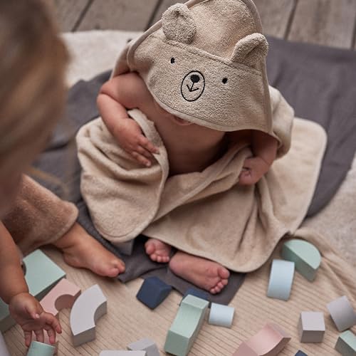 Huxie Baby Hooded Towel Organic Cotton Bear Design