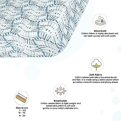 Crane Baby Indigo Blue Crib Mattress Sheet