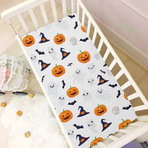 Qilmy Halloween Fitted Crib Sheet Soft Breathable for Baby