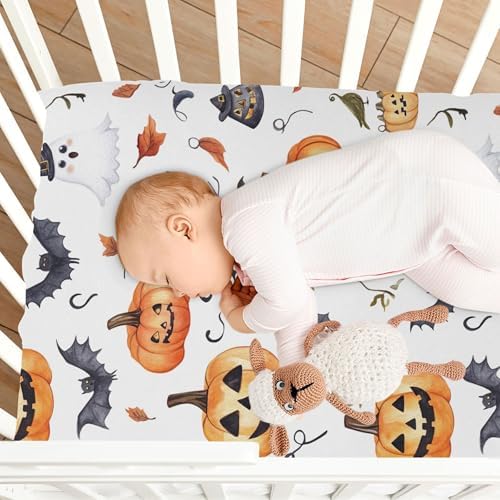 Qilmy Halloween Fitted Crib Sheet for Baby