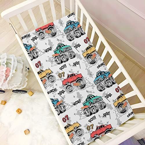 Litebear Monster Trucks Crib Sheet - Fitted Boys Girls