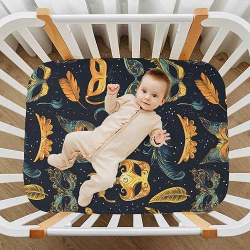 Qilmy Mardi Gras Crib Sheet for Baby Soft and Breathable