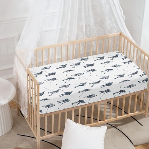 JEPFEIXIA Ice Hockey Fitted Crib Sheet 28x52