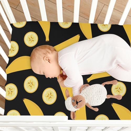 KICPOAY Black Fitted Crib Sheets Stretchy Playard Sheets for Baby Toddler