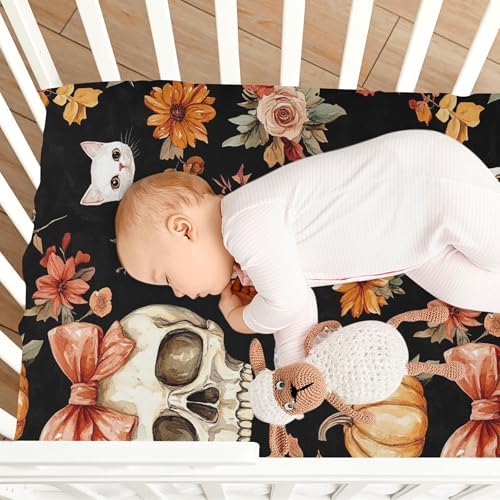 Qilmy Soft Skull Crib Sheet for Baby