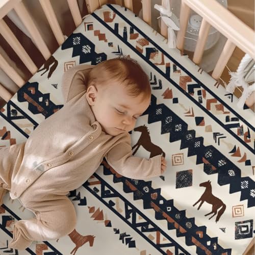 Native American Horse Crib Sheet - 28x52