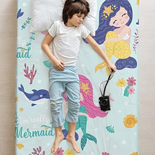 Mixweer 4 Pcs Toddler Crib Fitted Sheets Nap Mat Cover