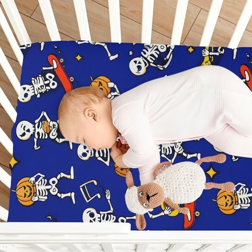 Qilmy Halloween Skull Crib Sheet for Baby